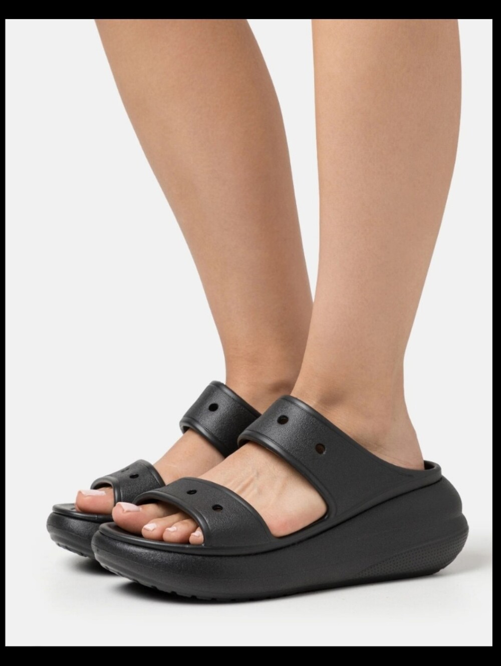 NWOT Crocs Classic Crush Platform Sandals,Black,Women's 9 - Picture 2 of 12